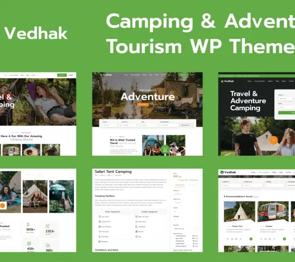 Mua Camping & Adventure Tour WordPress Theme - Vedhak giá rẻ