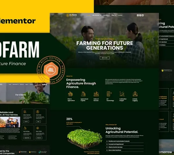 Mua Dofarm - Agriculture Finance Elementor Pro Template Kit giá rẻ