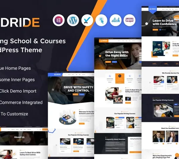 Mua Dride – Driving School & Courses WordPress Theme giá rẻ