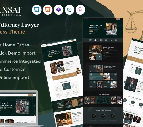 Mua Ensaf - Attorney Lawyer WordPress Theme giá rẻ
