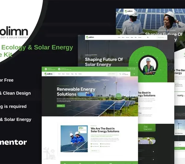 Mua Eolimn - Ecology & Solar Energy Elementor Template Kit giá rẻ