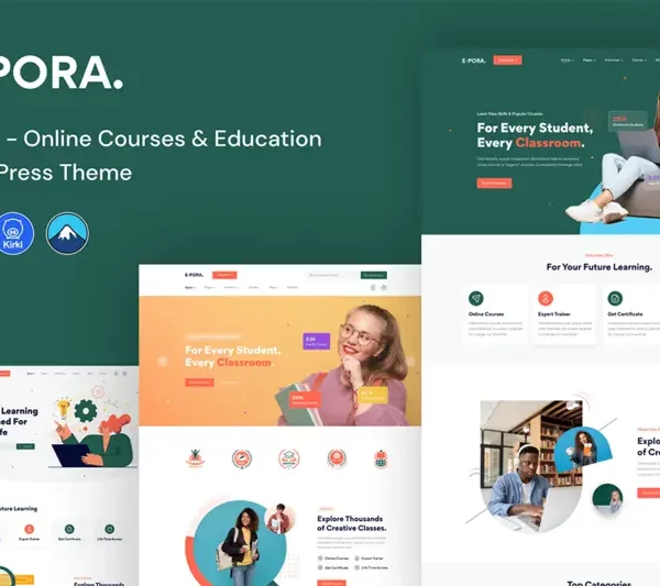 Mua Epora - Online Courses & Education WordPress Theme giá rẻ