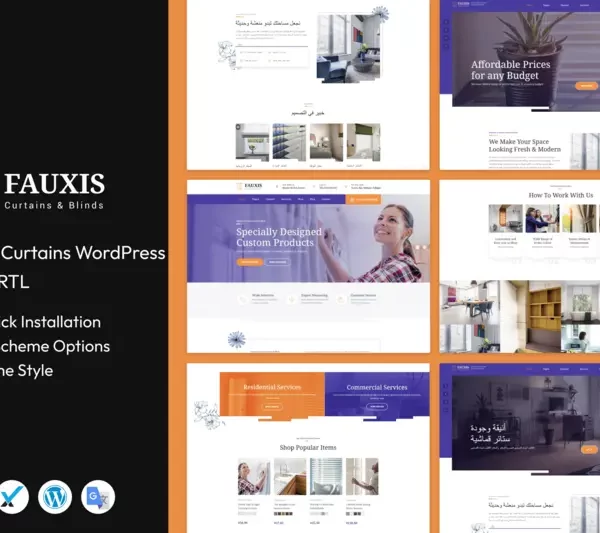 Mua Fauxis - Windows Curtains WordPress Theme giá rẻ