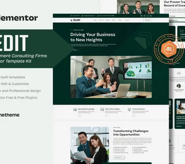 Mua Gedit - Management Consulting Firms Elementor Template Kit giá rẻ