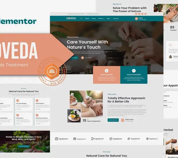 Mua Goveda - Ayurveda Treatment Elementor Template Kit giá rẻ