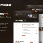 Mua Homelyt - Modern Real Estate & Property Elementor Template Kit giá rẻ