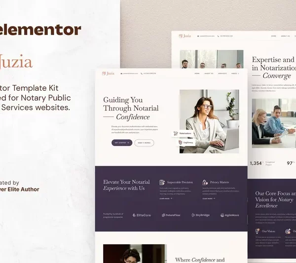 Mua Juzia – Notary Public & Legal Services Elementor Template Kit giá rẻ