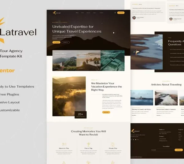 Mua Latravel - Travel and Tour Agency Elementor Template Kit giá rẻ