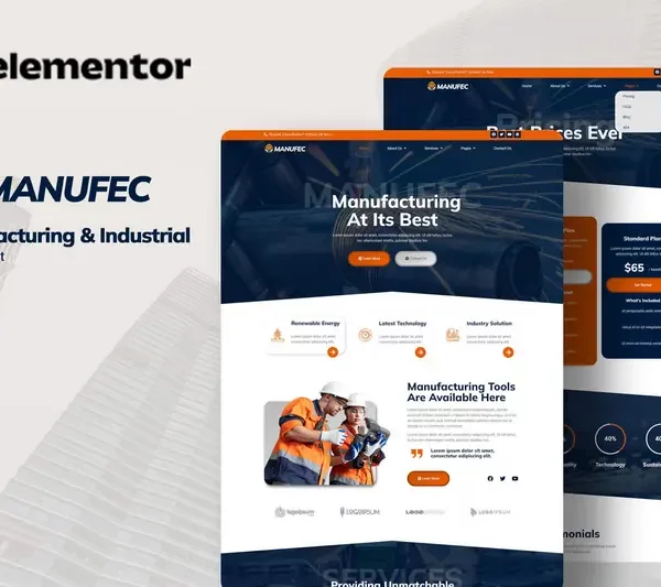 Mua Manufec - Manufacturing & Industrial Elementor Template Kit giá rẻ
