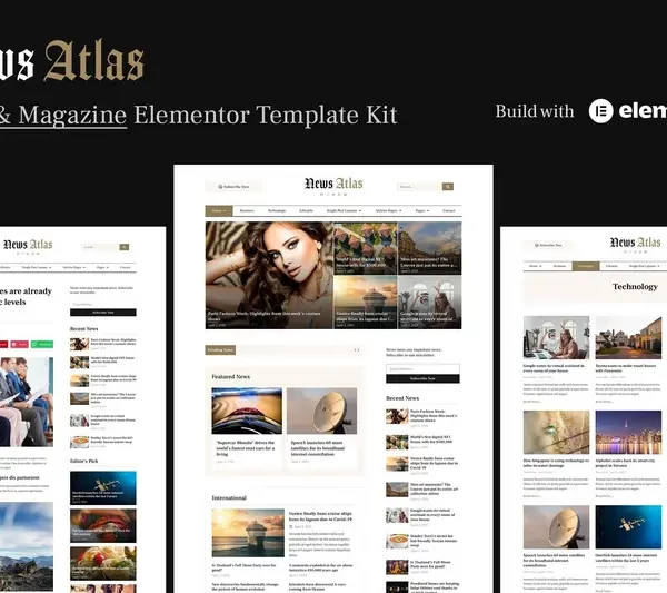Mua NewsAtlas – News & Magazine Elementor Template Kit giá rẻ