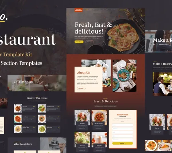 Mua Resto - Restaurant Catering & Cafe Elementor Pro Template Kit giá rẻ