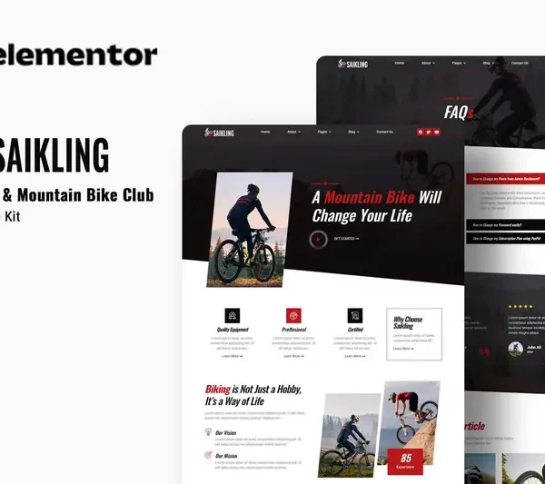 Mua Saikling - Cycling Mountain Bike Club Elementor Template Kit giá rẻ