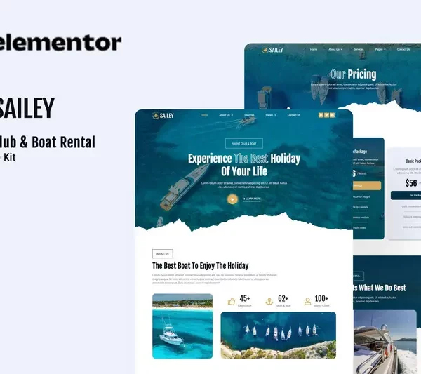 Mua Sailey - Yacht Club & Boat Rental Elementor Template Kit giá rẻ