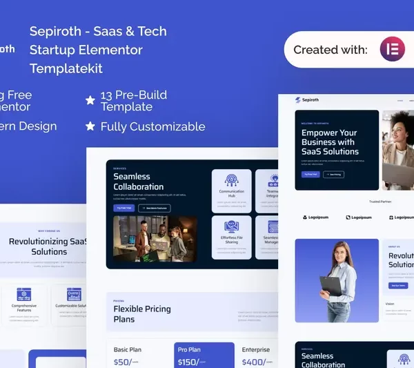 Mua Sepiroth - Saas & Tech Startup Elementor Template Kit giá rẻ