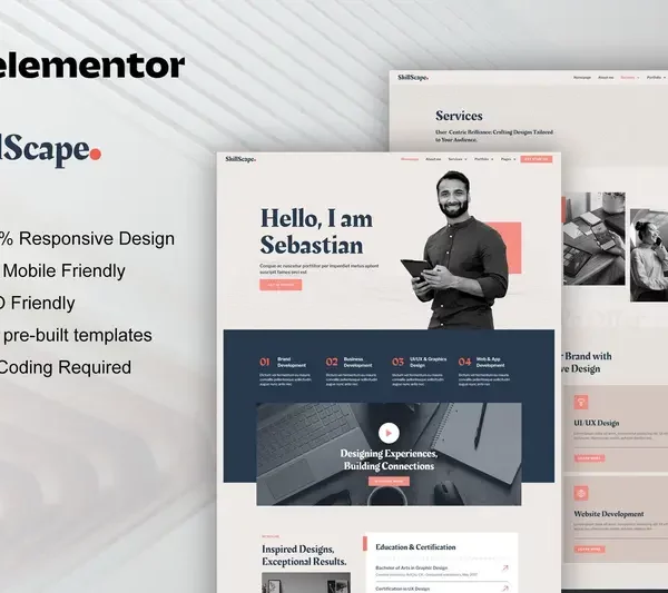 Mua SkillScape - Creative Agency & Portfolio Elementor Template Kit giá rẻ
