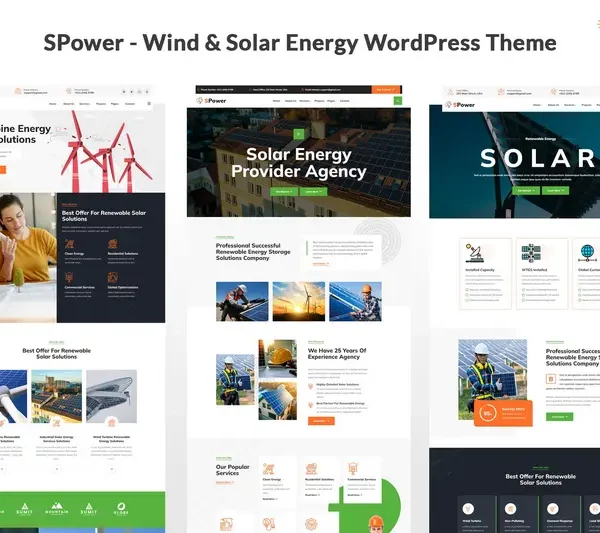 Mua SPower - Wind & Solar Energy WordPress Theme giá rẻ