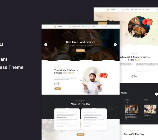 Mua Ticrou - Restaurant WordPress Theme giá rẻ