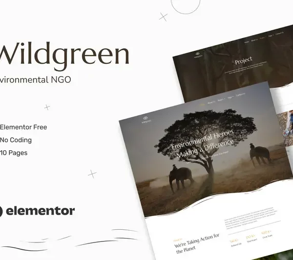 Mua Wildgreen - Environmental NGO Elementor Template Kit giá rẻ